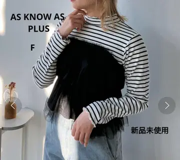 AS KNOW AS PLUS 보더 튤 뷔스티에 도킹 풀오버 F