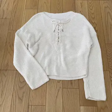 MACPHEE 코튼 니트 화이트 레이스업 S