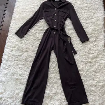SNIDEL 다크 브라운 셔츠 칼라 올인원