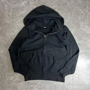 UNIQLO 지퍼 후드티 Y2K 후드티 집업 후드티 블랙