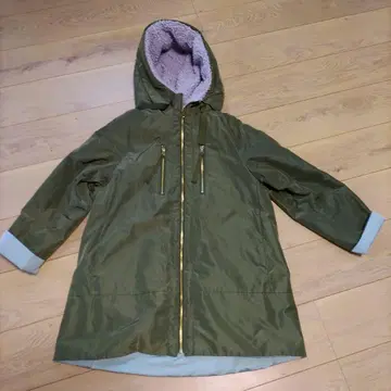 DoCLASSE 올리브 그린 모즈 코트 안감 부착