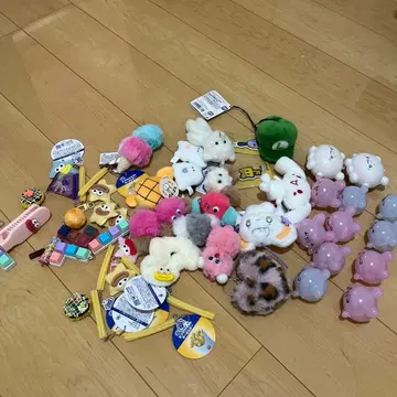 컬러풀 캐릭터 봉제 인형 키링 세트