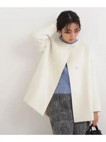 캐시미어 블렌드 라이트 울 코트 오프