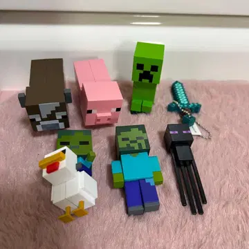 Minecraft 마인크래프트 미니 피규어 키링 세트