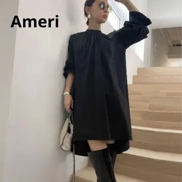 [ 새상품급 ] Ameri GATHER TUNIC BLOUSE 블랙