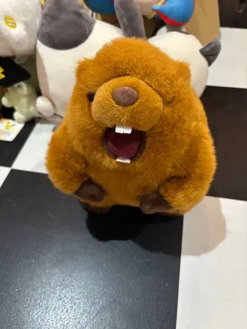 [ 미사용 새상품 ] 마모트 음성 봉제 인형 브라운