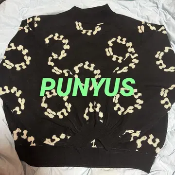 PUNYUS 블랙 하이넥 스웨터 사이즈 2