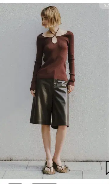 styling/ 램 가죽 하프 팬츠