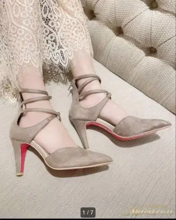 미셸 마카롱 스웨이드 스트랩 펌프스 그레이지 미사용 새상품 S 사이즈