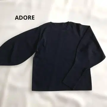 [ ADORE ] 어도어 니트 블랙 38 벌룬 소매 풀오버