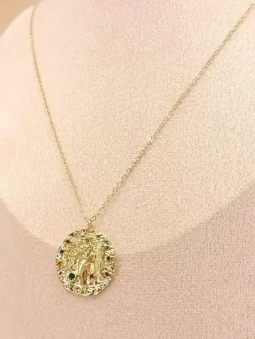 빈티지 골드 체인 지르코니아 목걸이 별자리 처녀자리