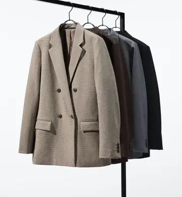 UNIQLO 체크 무늬 더블 자켓
