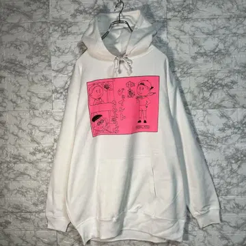 새상품 초레어 나카지마 조인트 껴입자 똥링 화이트 후드티 XXL