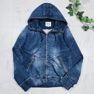 VOGUISH 보기쉬 맨투맨 데님 후드티 블루종 L