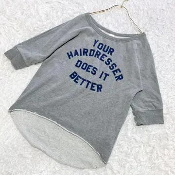 MOUSSY 마우지 7부 소매 티셔츠 [ F ] 면 영어 트레이닝복 상의