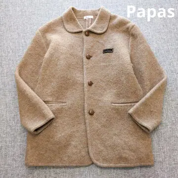 파파스 멜톤 울 하프 코트 싸개 버튼 L~XL 상당