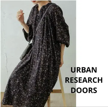 URBAN RESEARCH DOORS 코튼 아라베스크 프린트 원피스