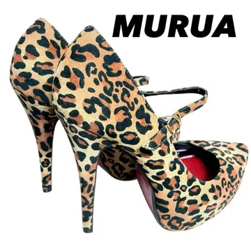 MURUA 레오파드 무늬 핑힐 하이힐 23.5cm 스트랩 포함