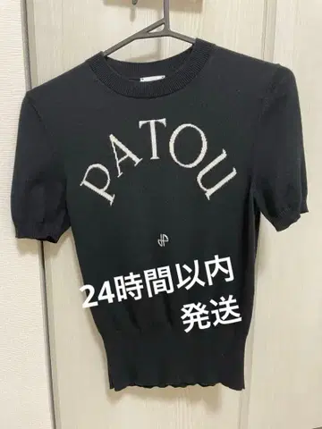 한정 가격 PATOU 블랙 반팔 니트 S 사이즈