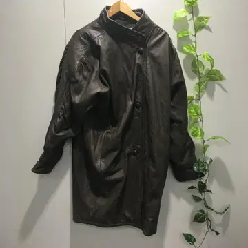 [ ECHTES ] 코트 무지 브라운 계열 가죽 느낌 38 M