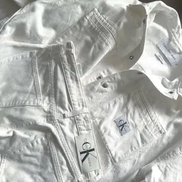 Calvin Klein Jeans 화이트 데님 자켓 S