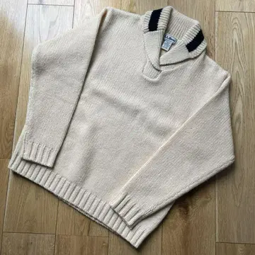 새상품급 90s 여성용 M 엘엘빈 울 니트 홍콩제 카라 부착