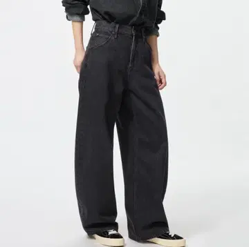 유니클로 UNIQLO 배기 커브진 WOMEN 23 다크 그레이