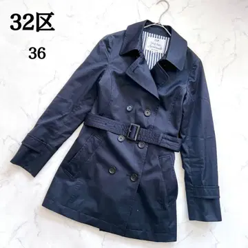 [새상품급] 23구 네이비 트렌치코트 네이비 아우터 36 하프 경량