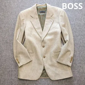 휴고보스 고급 울 글렌체크 테일러드 울 자켓
