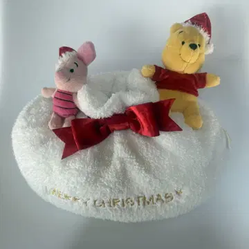 디즈니 푸우 크리스마스 인형 배지 티슈 케이스 피글렛