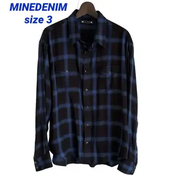 [ 새상품급 ] MINEDENIM/마인 데님 웨스턴 셔츠 사이즈 3 블루