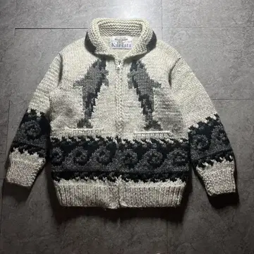 새상품급 KANATA 범고래 패턴 카우친 스웨터 L 무료배송