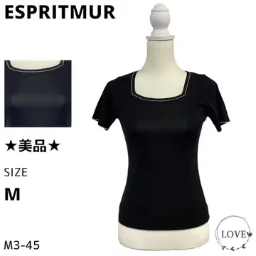 새상품급 ESPRITMUR 상의 니트 스웨터 반팔 스퀘어넥 m1