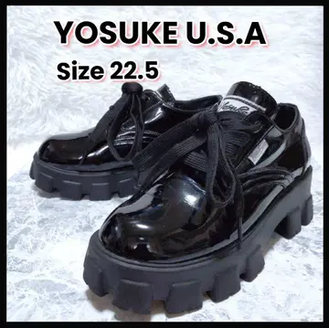 새상품급 YOSUKE 요스케 통굽 레이스업 슈즈 블랙 22.5