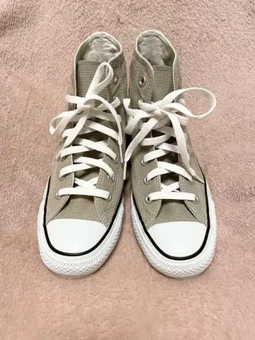 컨버스 24.5cm 베이지 하이컷 스니커즈 1CL128