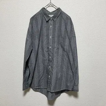 [ 양품 ] LEPSIM 체크 무늬 셔츠 네이비 x 화이트 F 사이즈