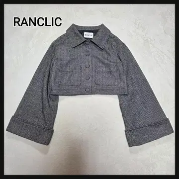 [새상품급] RANCLIC 크롭 빅 슬리브 자켓 헤링본