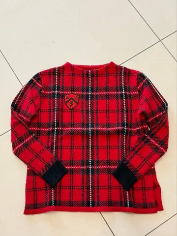 여성용 체크 무늬 스웨터 0 사이즈