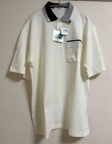 [ 새상품 ] 먼싱웨어 피케 셔츠 반팔 골프웨어 상의 화이트 남성용