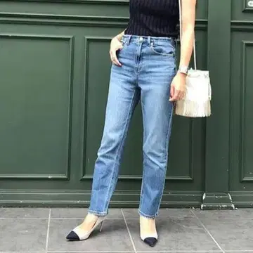 새상품 GU 테이퍼드 앵클 청바지 S 지유 신데님 인기 완판템