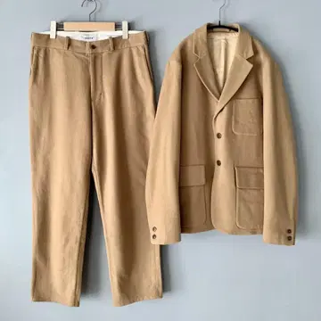 YAECA 플란넬 울 셋업 자켓 팬츠 야에카 베이지