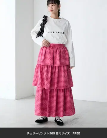 [ forksy. ] 깅엄 체크 캉캉 스커트