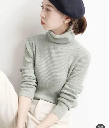 IENA 이에나 터틀넥 리브 니트