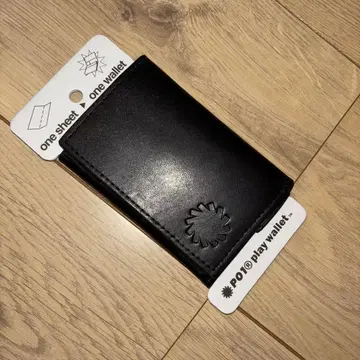 play wallet 블랙 가죽 3단 폴더형 지갑