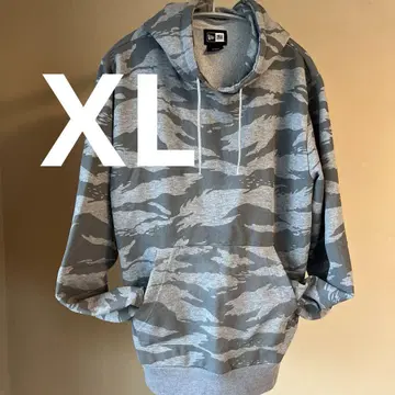 NEW ERA 카모 패턴 후드 부착 후드티