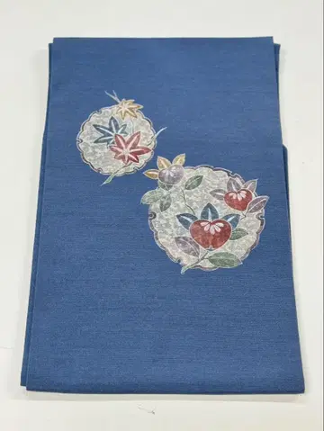 나고야 오비 파란색 바탕 꽃무늬 귀여운