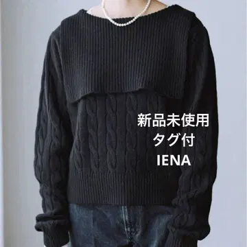 미사용 새상품 택 포함 이에나 IENA BLACK 세일러 카라 니트
