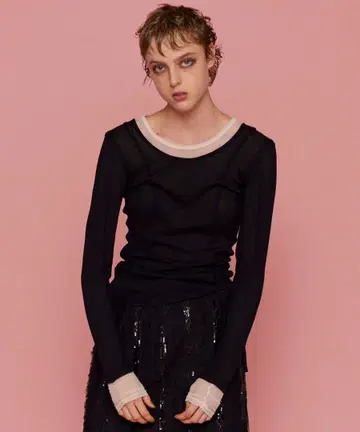 MAISON SPECIAL 블랙 긴팔 T셔츠