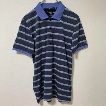 캘빈클라인 반팔 피케 셔츠 보더 블루 M