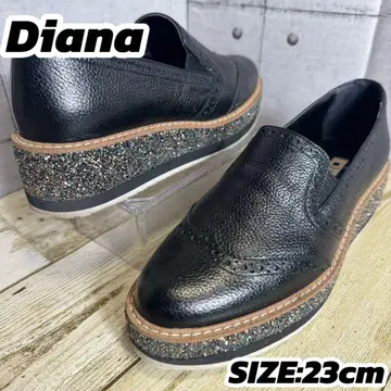 컨디션 최상 다이애나 로퍼 윙팁 그리터 통굽 23cm